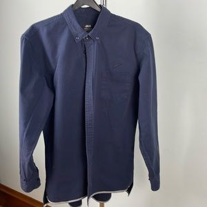 Men’s Navy Blue buttoned down casual 100% cotton shirt
